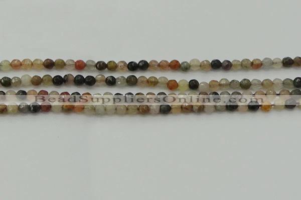 CFJ210 15.5 inches 4mm faceted round fancy jasper beads wholesale