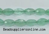 CFL102 15.5 inches 8*12mm faceted rice natural green fluorite beads