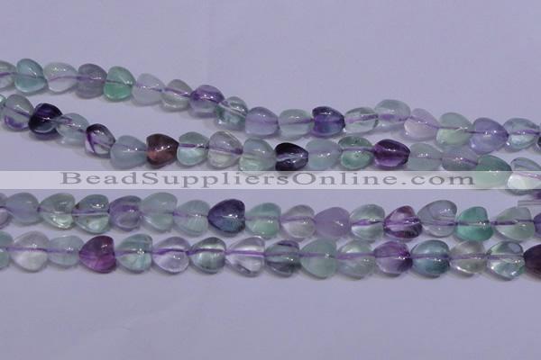 CFL1051 15 inches 8*8mm heart natural fluorite gemstone beads