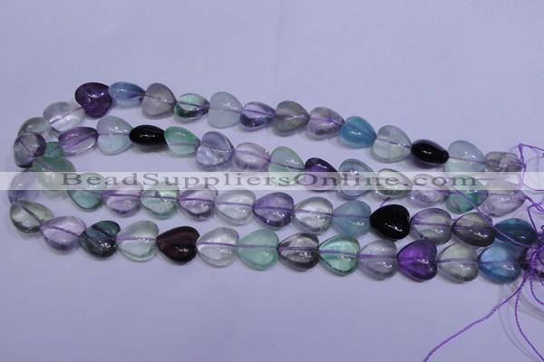 CFL1053 15 inches 12*12mm heart natural fluorite gemstone beads