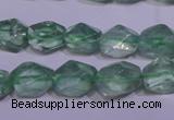 CFL1082 15 inches 9*12mm faceted nuggets green fluorite beads