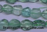 CFL1083 15 inches 10*13mm faceted nuggets green fluorite beads