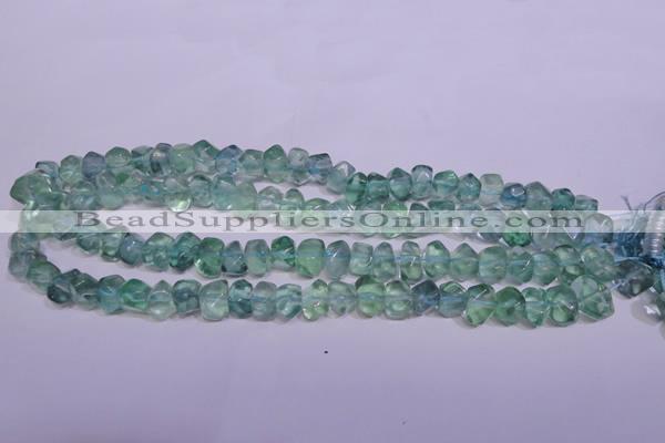 CFL1087 15 inches 8*12mm faceted nuggets blue fluorite beads