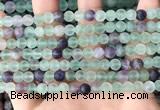 CFL1146 15.5 inches 6mm round matte fluorite beads wholesale