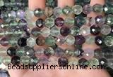 CLF1162 15.5 inches 8mm faceetd round fluorite gemstone beads