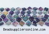 CFL1230 15.5 inches 12mm faceted diamond fluorite beads