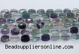 CFL1232 15.5 inches 8*10mm faceted rectangle fluorite beads