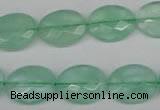 CFL125 15.5 inches 12*16mm faceted oval green fluorite beads