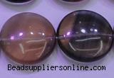 CFL1338 15.5 inches 25mm flat round purple fluorite gemstone beads