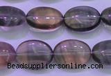 CFL1340 15.5 inches 10*14mm oval purple fluorite gemstone beads