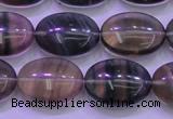 CFL1342 15.5 inches 13*18mm oval purple fluorite gemstone beads