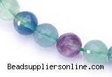 CFL14 16 inch A- grade 10mm faceted round natural fluorite beads