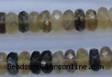 CFL143 15.5 inches 6*12mm faceted rondelle yellow fluorite beads