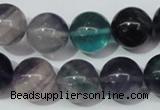 CFL154 15.5 inches 14mm round natural fluorite gemstone beads wholesale