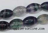 CFL158 15.5 inches 10*15mm rice natural fluorite gemstone beads