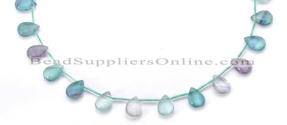 CFL24 10*14mm teardrop A- grade natural fluorite gemstone beads