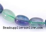 CFL25 A- grade 10*14mm egg-shaped natural fluorite gemstone bead