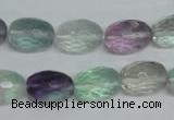 CFL307 15.5 inches 10*14mm faceted rice natural fluorite beads