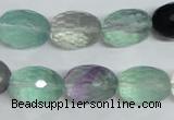 CFL308 15.5 inches 12*16mm faceted rice natural fluorite beads