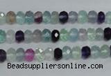 CFL312 15.5 inches 4*6mm faceted rondelle natural fluorite beads