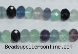 CFL313 15.5 inches 8*10mm faceted rondelle natural fluorite beads