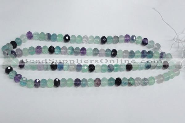 CFL313 15.5 inches 8*10mm faceted rondelle natural fluorite beads