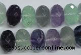 CFL315 15.5 inches 10*16mm faceted rondelle natural fluorite beads