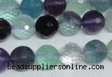 CFL326 15.5 inches 12mm faceted round natural fluorite beads