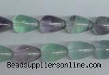 CFL327 15.5 inches 6*10mm teardrop natural fluorite beads