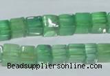 CFL338 15.5 inches 8*8mm cube natural green fluorite beads