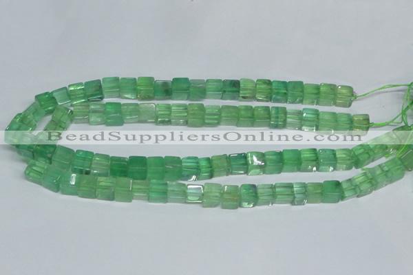 CFL338 15.5 inches 8*8mm cube natural green fluorite beads