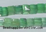 CFL339 15.5 inches 10*10mm cube natural green fluorite beads