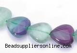 CFL40 12*12mm B grade heart natural fluorite gemstone beads