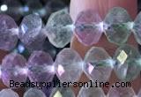 CFL415 15.5 inches 6*8mm faceted rondelle fluorite gemstone beads