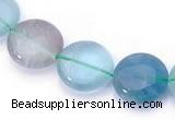 CFL43 flat round 12*12mm B grade natural fluorite bead Wholesale