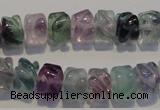 CFL472 15.5 inches 8*10mm carved rondelle natural fluorite beads