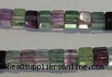 CFL488 15.5 inches 6*6mm cube natural fluorite beads