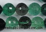 CFL66 15.5 inches 16mm faceted round A grade natural fluorite beads