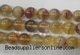 CFL802 15.5 inches 8mm round yellow fluorite gemstone beads