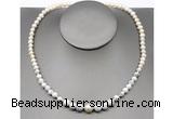 CFN104 potato white freshwater pearl & white howlite necklace, 16 - 24 inches