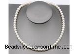 CFN21 7mm - 8mm potato white freshwater pearl necklace, 16 - 54 inches