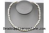 CFN23 8mm - 9mm baroque white freshwater pearl necklace, 16 - 54 inches