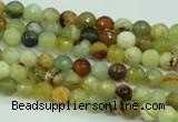 CFW01 15.5 inches 4mm faceted round flower jade beads wholesale