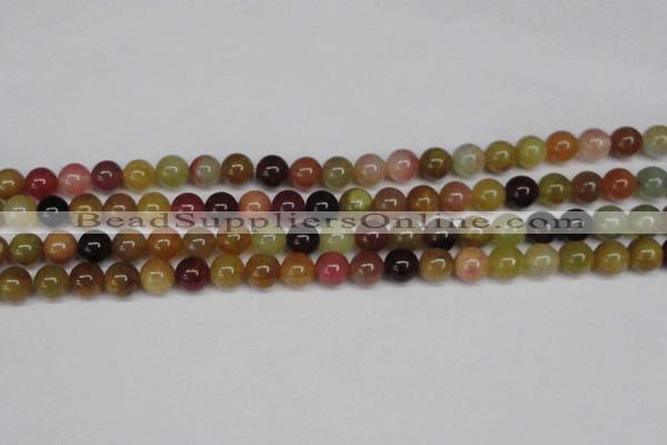 CFW102 15.5 inches 8mm round flower jade gemstone beads