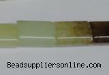 CFW144 15.5 inches 15*20mm flat tube flower jade gemstone beads