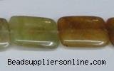 CFW151 15.5 inches 15*20mm rectangle flower jade gemstone beads