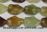 CFW164 15.5 inches 15*20mm wavy flower jade gemstone beads