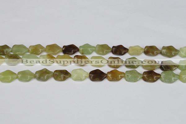 CFW164 15.5 inches 15*20mm wavy flower jade gemstone beads