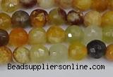 CFW211 15.5 inches 6mm faceted round flower jade beads