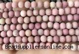 CFW36 15.5 inches 6mm round matte pink wooden jasper beads